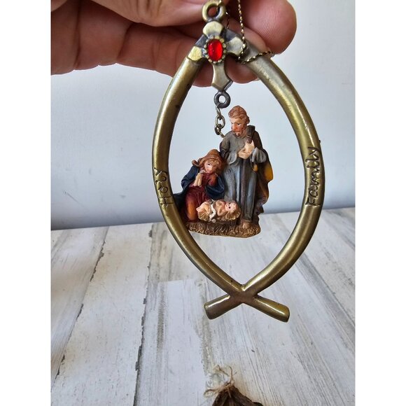 Holy family Nativity Mary Joseph ornament Xmas tree smaller holy family - Picture 3 of 10